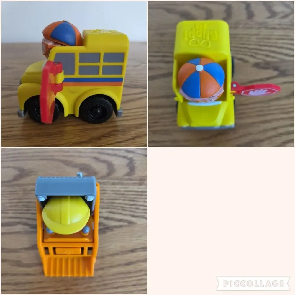 Blippi Mini Vehicles Toy Lot - Orange Front Loader & Yellow Blippi Mobile Toys